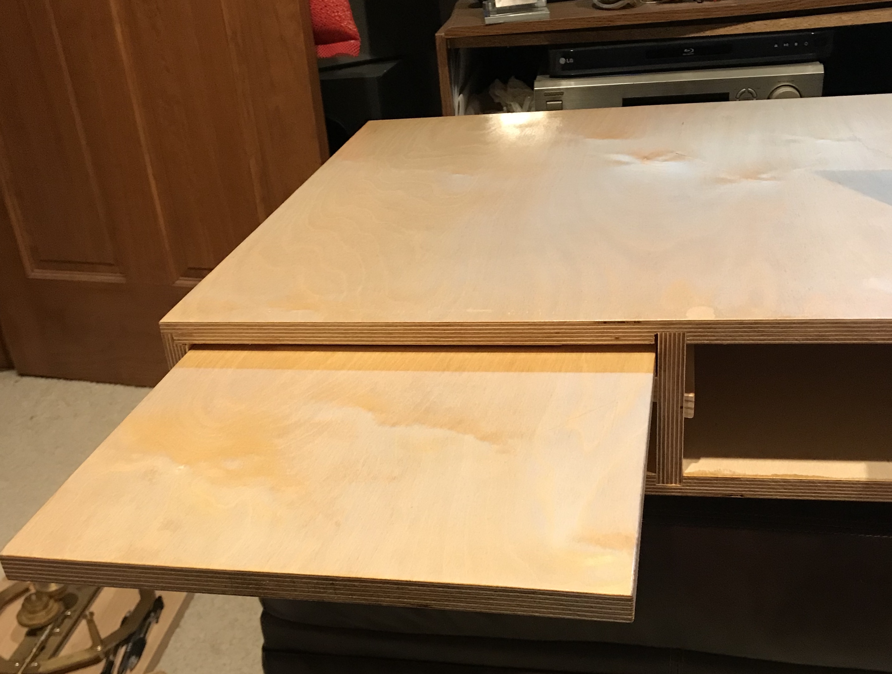 Table with shelf installed